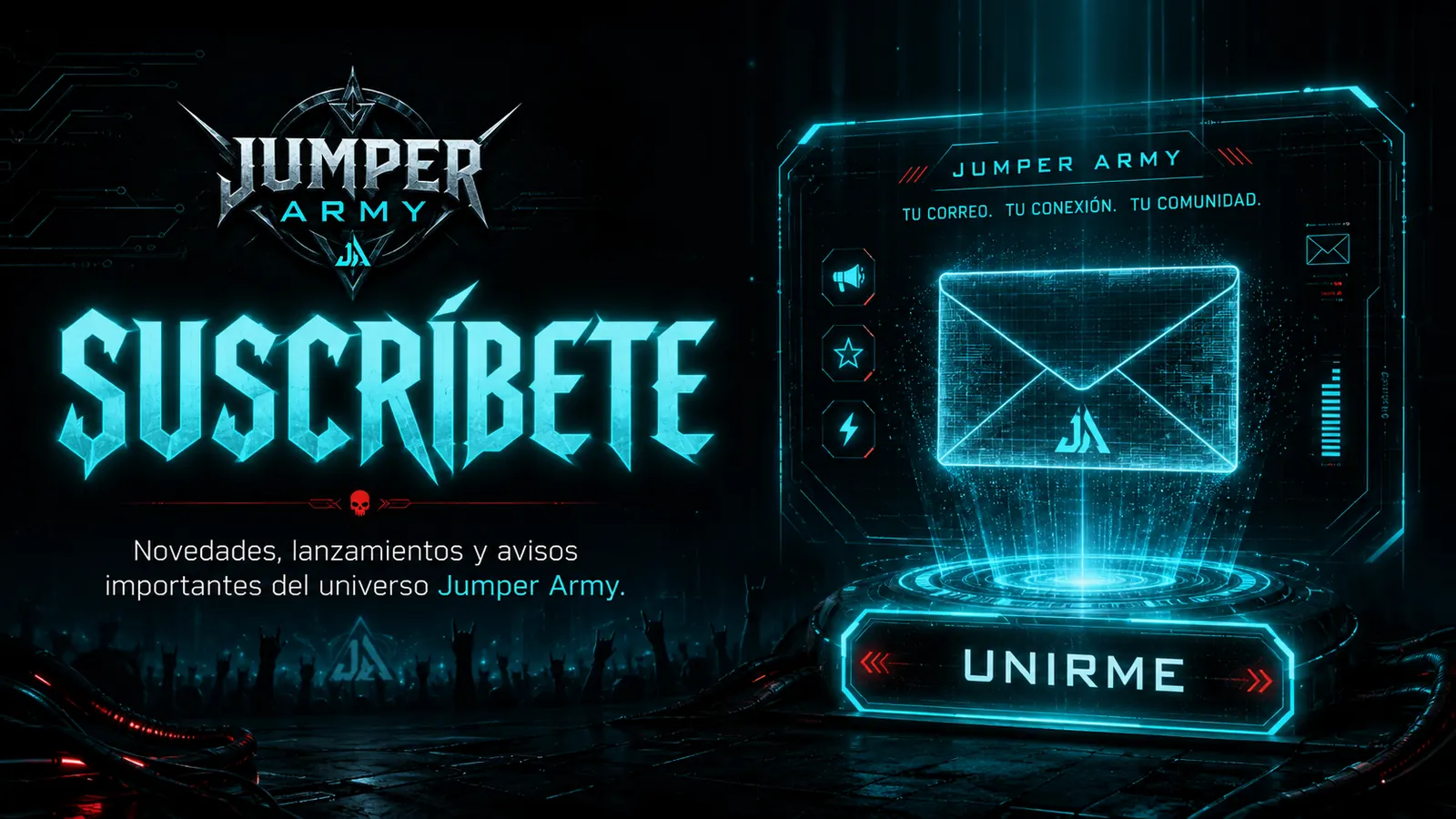Registro gratuito a Jumper Army para recibir avisos de eventos y novedades